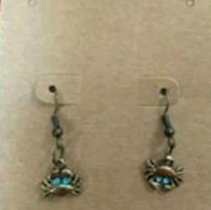 Handmade crab earrings